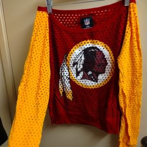 Women's REDSKINS TEAM long sleeved crop top shirt